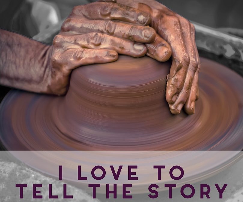 Hands working on pottery wheel