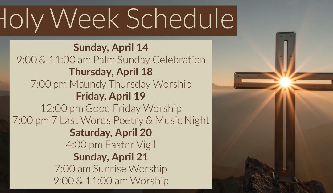 Holy Week Schedule